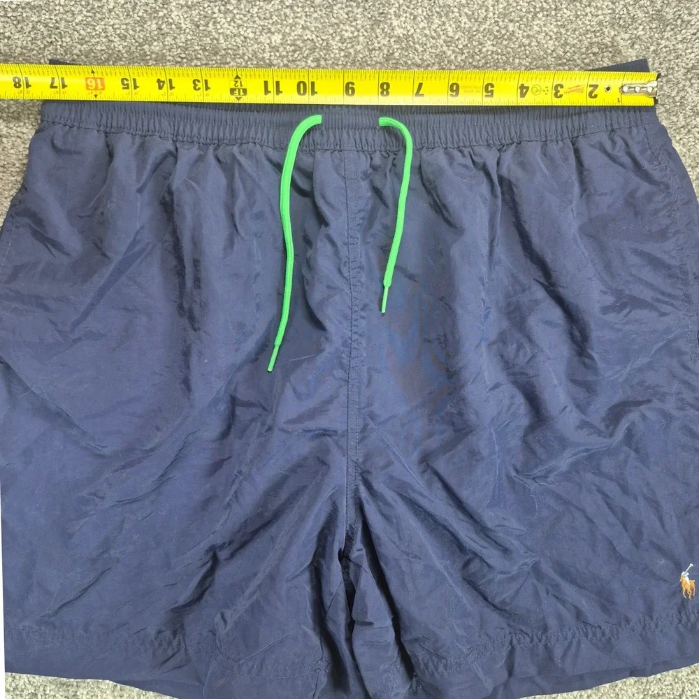 Polo Ralph Lauren Swim Trunks Mens XXL Navy Blue Green Pony Mesh Lined Short